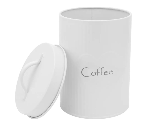 Altom Puszka metalowa z reliefem prążki 11x11x15 cm dek. Coffee - 1580535 - zdjęcie 3